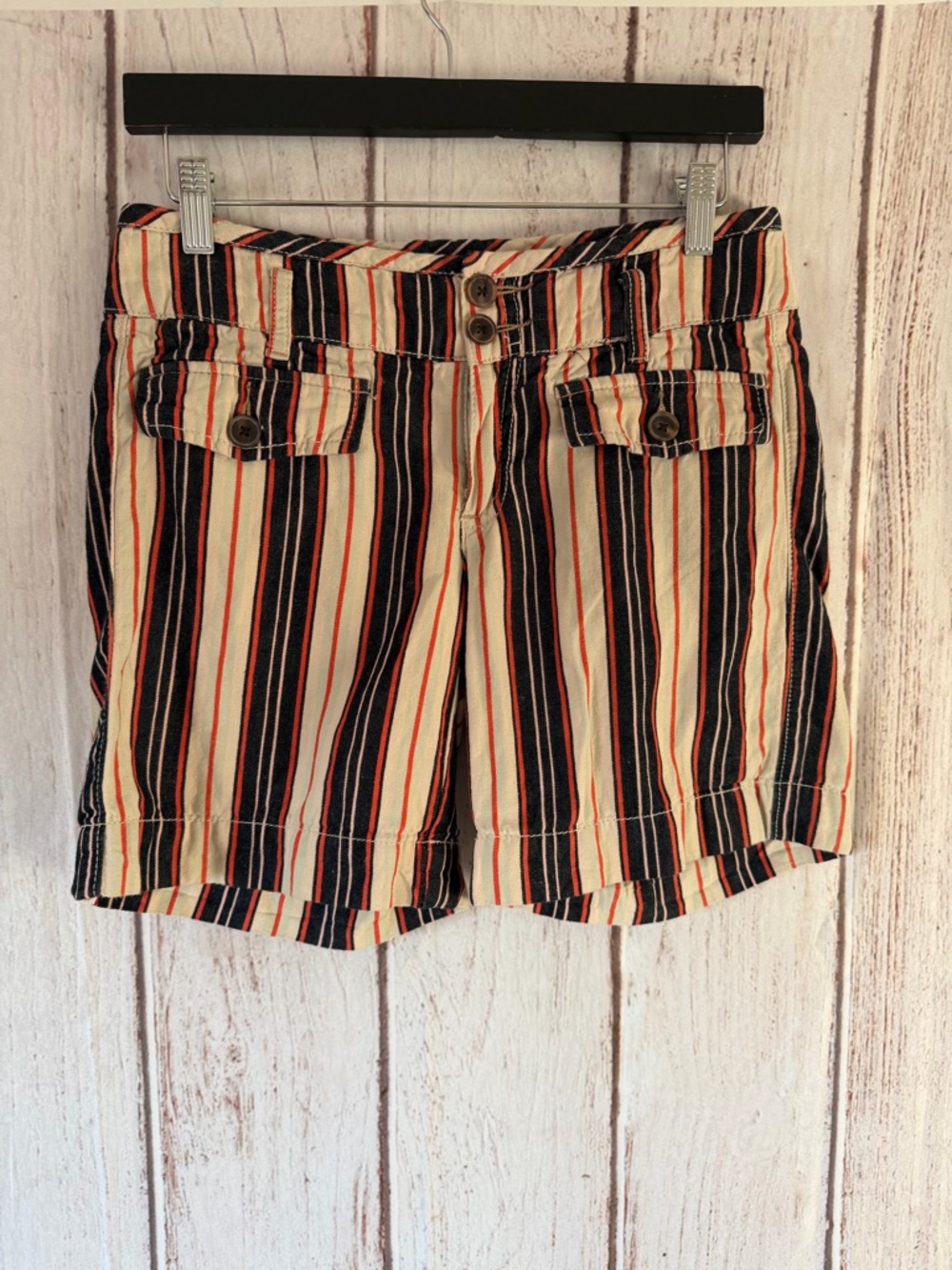 Hei Hei Anthropologie Striped Cotton Linen Shorts Size 4